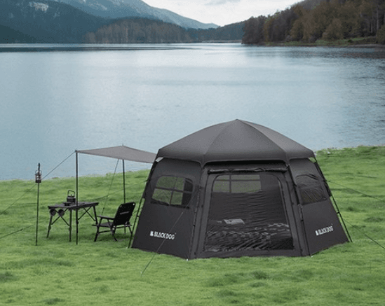       BLACKDOG 육각형 블랙 코팅 자동 텐트 CBD2300QT012